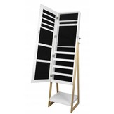 Kast - sieradenkast - met een staande spiegel - wit