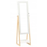 Kast - sieradenkast - met een staande spiegel - wit