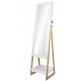 Kast - sieradenkast - met een staande spiegel - wit