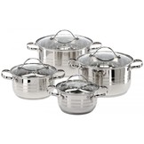 Cookline - pannenset - set van 4 pannen - RVS, glas
