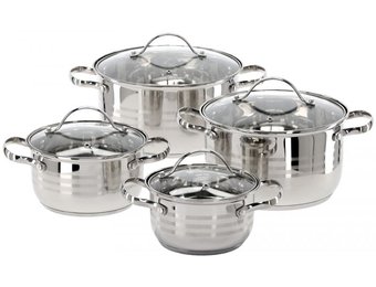 Cookline - pannenset - set van 4 pannen - RVS, glas