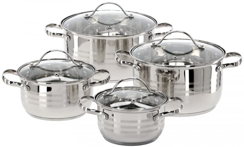 Cookline - pannenset - set van 4 pannen - RVS, glas