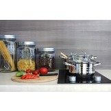 Cookline - pannenset - set van 4 pannen - RVS, glas