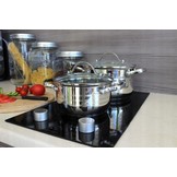 Cookline - pannenset - set van 4 pannen - RVS, glas