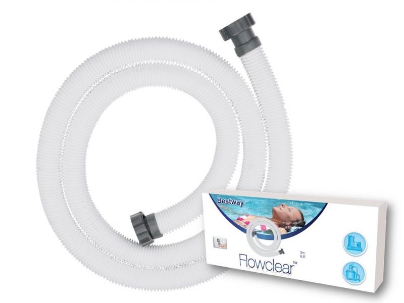 Zwembadslang - 300 cm - 38mm doorsnee - wit