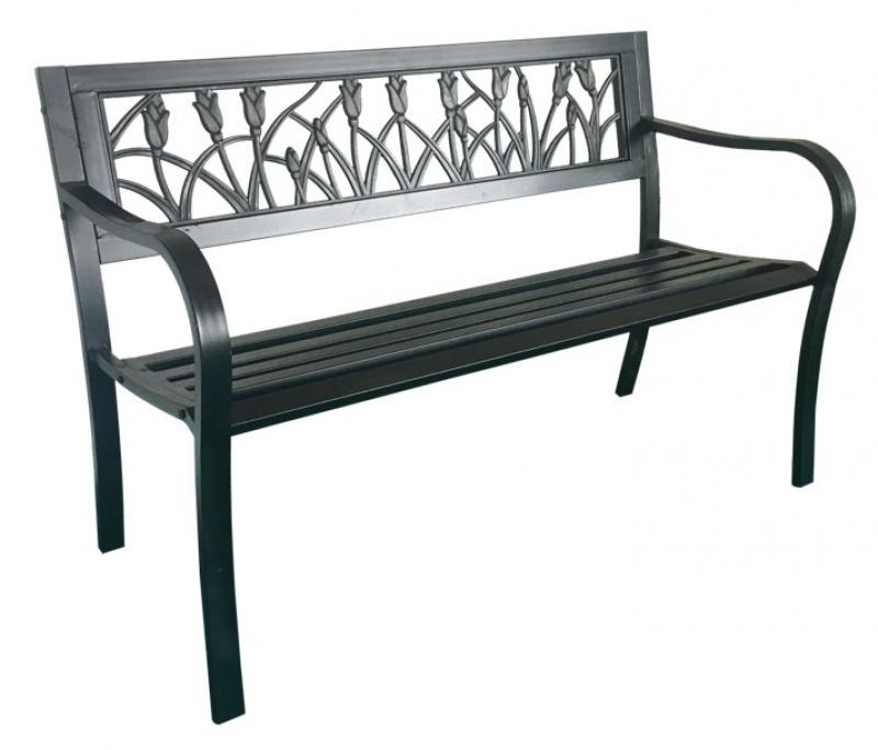 Garden Line - tuinbank - staal - 125x77x53 cm - zwart