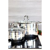 Cookline - pannenset - set van 4 pannen - RVS - glas