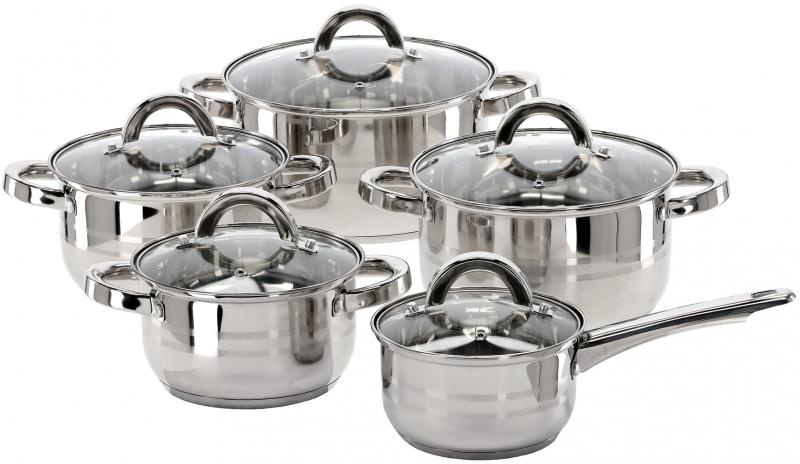 Cookline - pannenset - set van 5 pannen - RVS - glas