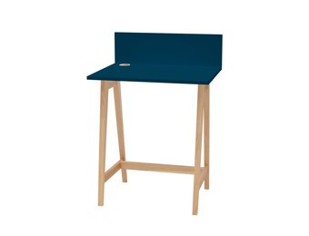 Bureau Luka | Petrolblauw | 65x75x50 cm | Essenhouten poten