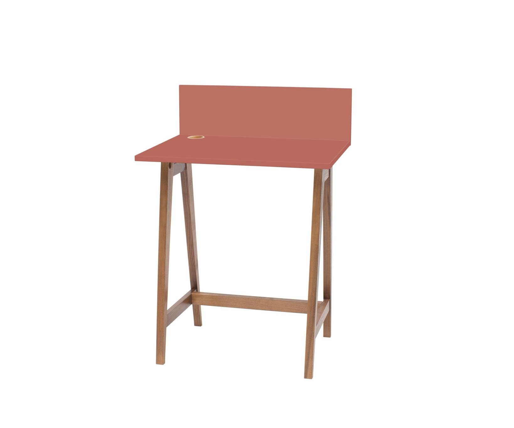 Bureau Luka in Antiek Roze met Essenhout en MDF - FSCMIX gecertificeerd