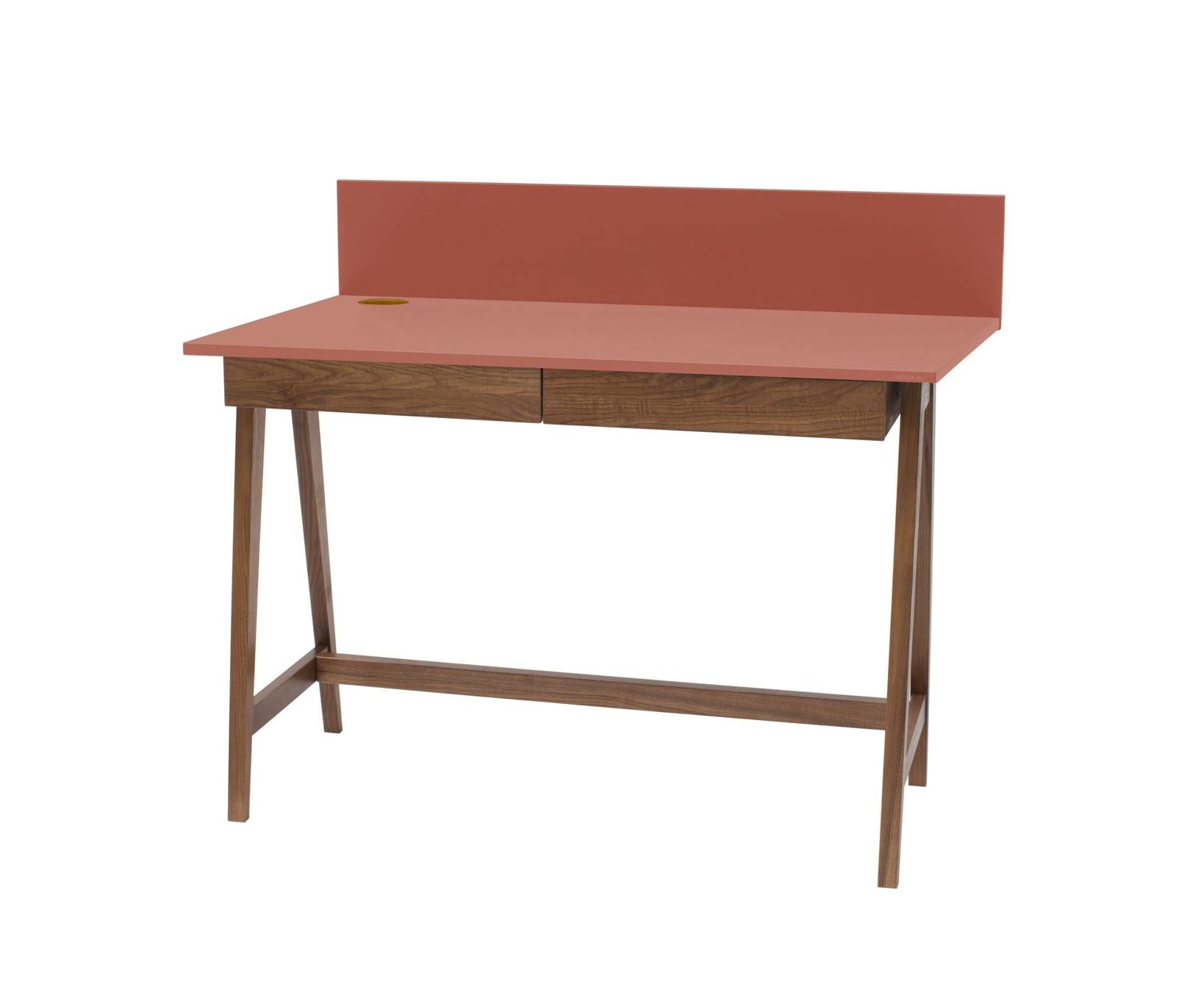 Bureau Luka in Antiek Roze | 110cm breed | Eiken poten | Essenhout & MDF | FSCMIX gecertificeerd