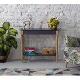 Consoletafel Mamo, lichtgrijs 85x35x74 cm, FSC100% & FSCMIX beukenhout & MDF.