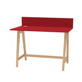 Bureau Luka | Rood (zuiver rood) 110cm breed | Essenhout poten | FSC-gecertificeerd