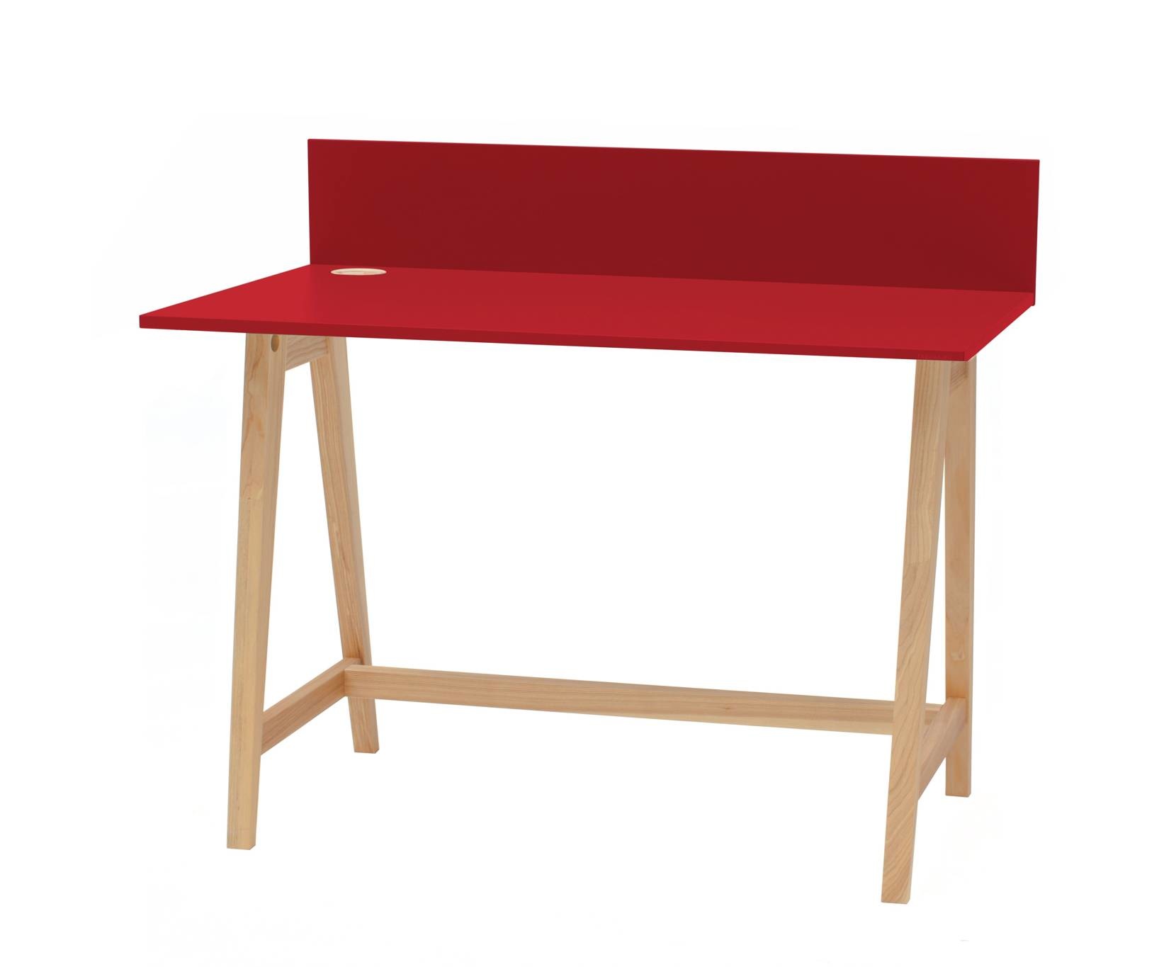 Bureau Luka | Rood (zuiver rood) 110cm breed | Essenhout poten | FSC-gecertificeerd