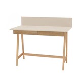 Bureau Luka - Essenhouten poten - Bruin Beige - 110 cm breed