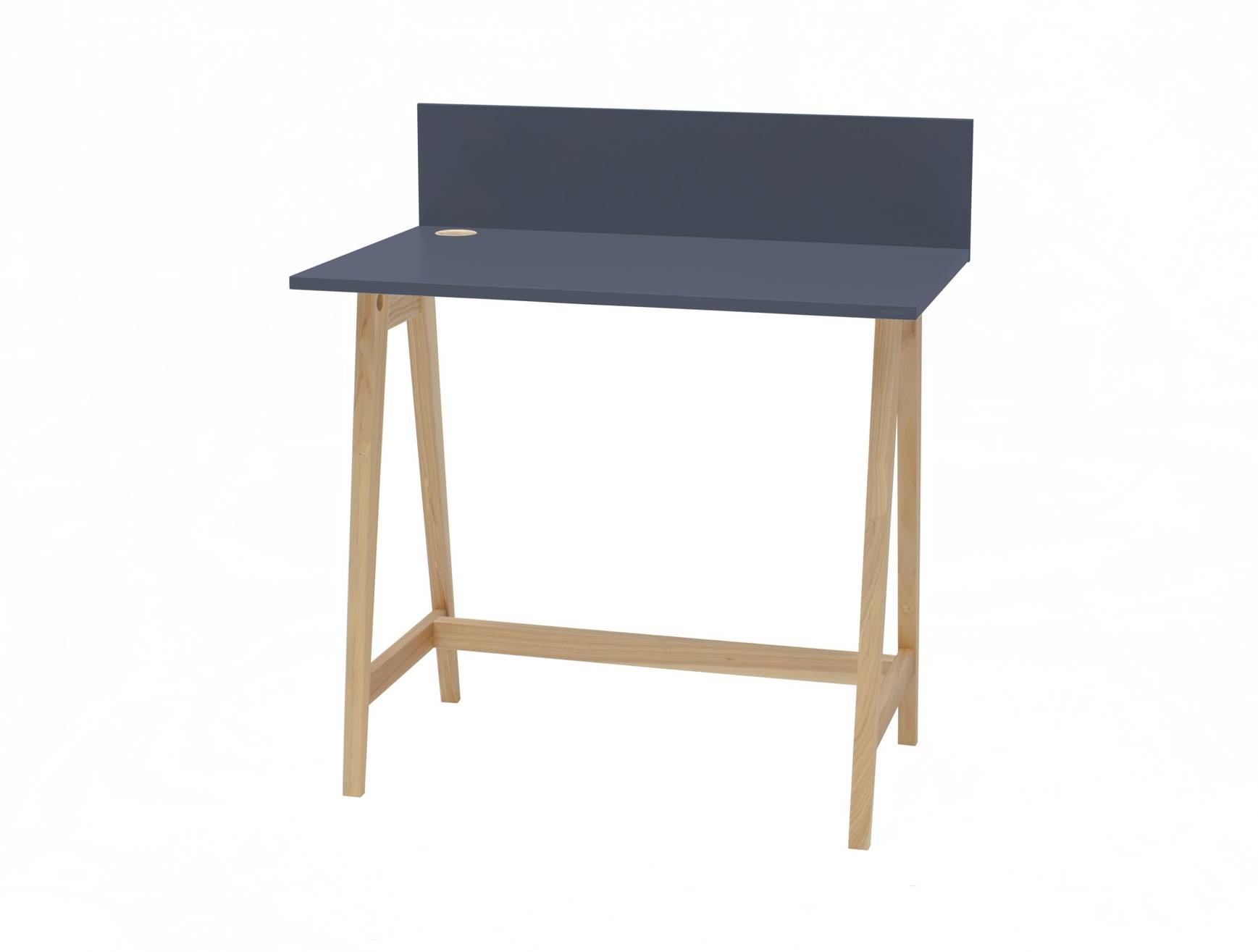 Bureau Luka 85cm in marineblauw met essenhouten poten - FSC gecertificeerd