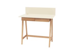 Bureau Luka - Krijtwit gelakt MDF en essenhouten poten