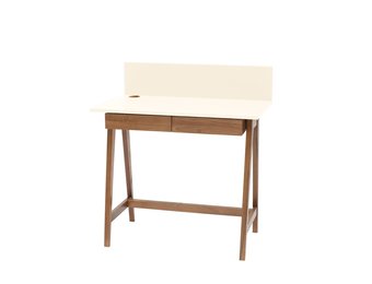 Bureau Luka | Krijtwit | Eiken poten | Met Lade | 85cm breed