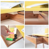 Bureau Luka | Krijtwit | Eiken poten | Met Lade | 85cm breed