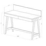 Bureau Luka | Krijtwit | Eiken poten | Met Lade | 85cm breed