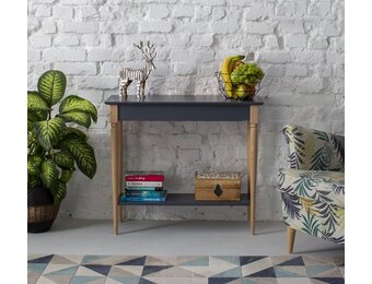 Consoletafel Mamo 85cm – FSC hout & MDF – Donkergrijs betongrijs