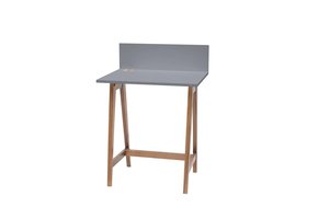 Bureau Luka - Donkergrijze betongrijze tafel met eiken poten, FSC-gecertificeerd