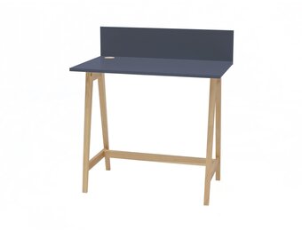 Bureau Luka Grafiet met Essenhouten Poten - FSC Gecertificeerd