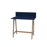 Bureau Luka, marineblauw, eiken poten, 85x50x75cm