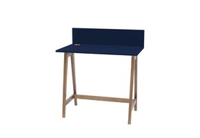 Bureau Luka, marineblauw, eiken poten, 85x50x75cm