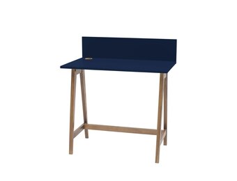 Bureau Luka, marineblauw, eiken poten, 85x50x75cm