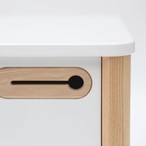 Bureaukast Ashme - Donkergrijze Betongrijze kleur - 42x42x48 cm - MDF & Essenhout