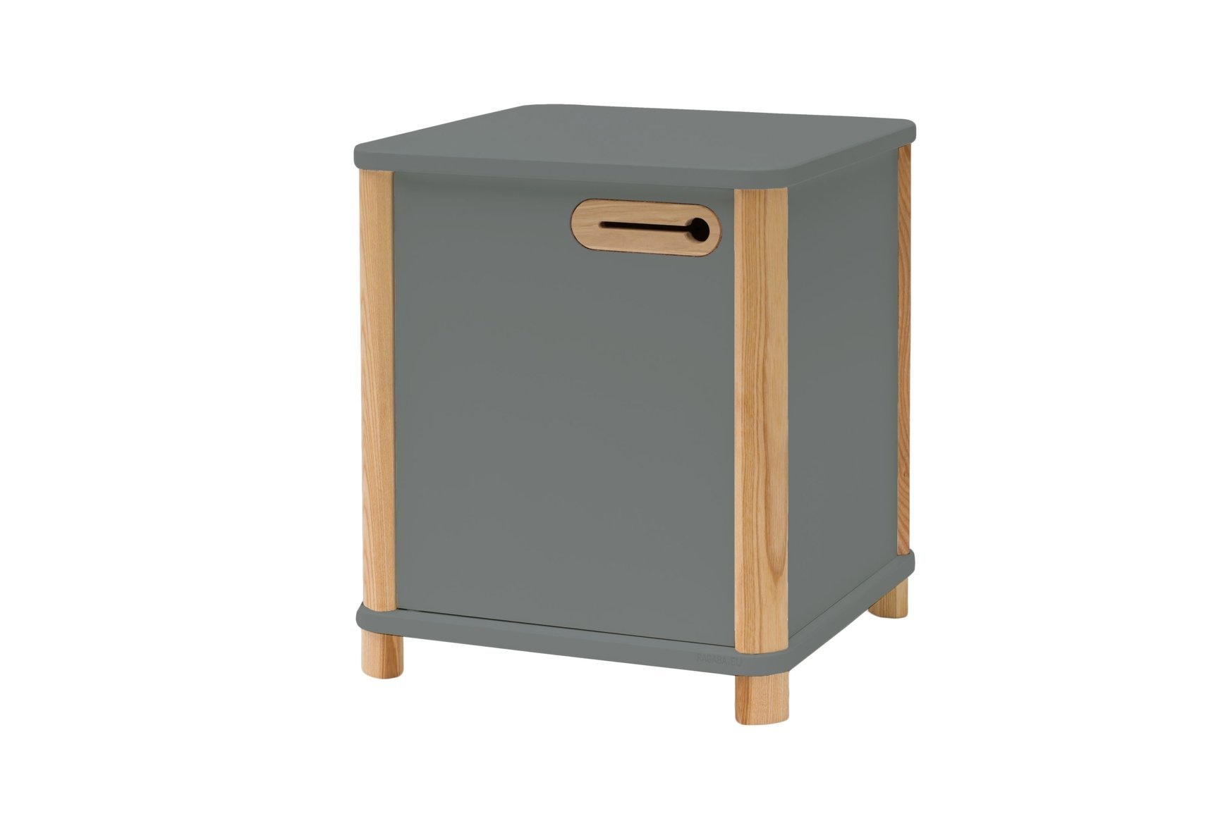 Bureaukast Ashme - Donkergrijze Betongrijze kleur - 42x42x48 cm - MDF & Essenhout