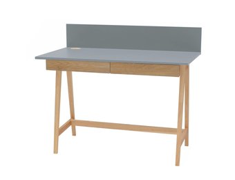 Bureau Luka in Betongrijs met Essenhouten Poten - FSC Gecertificeerd