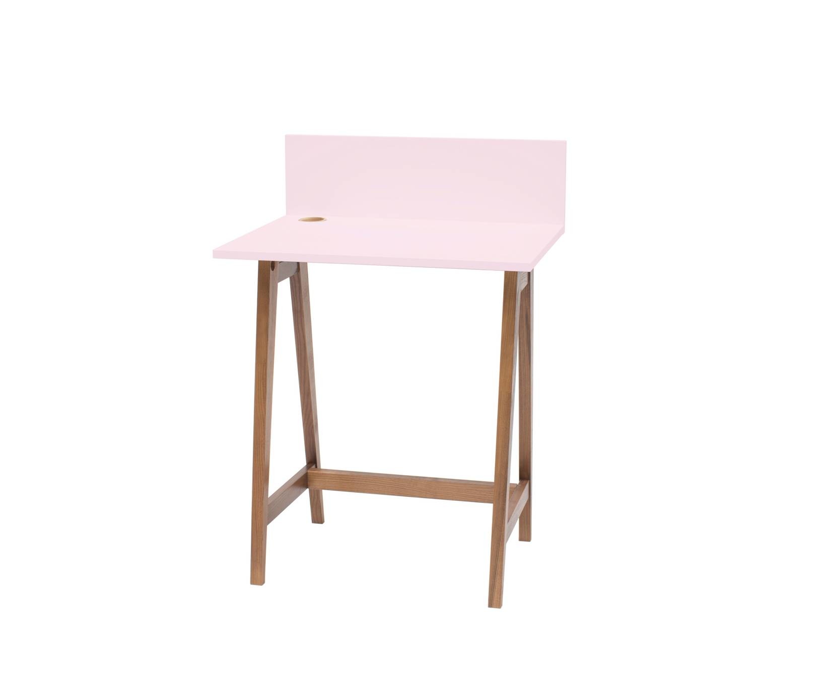 Bureau Luka in roze | Breedte 65 cm | Eiken poten