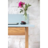 Bureau Luka - Essenhouten Poten, Krijtwit Bureau met Lade (65x50cm)