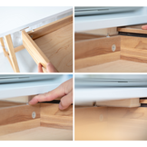 Bureau Luka - Essenhouten Poten, Krijtwit Bureau met Lade (65x50cm)