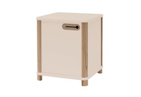 Bureaukast Ashme - Bruin Beige, 42x42x48 cm, MDF en Essenhout, FSC gecertificeerd