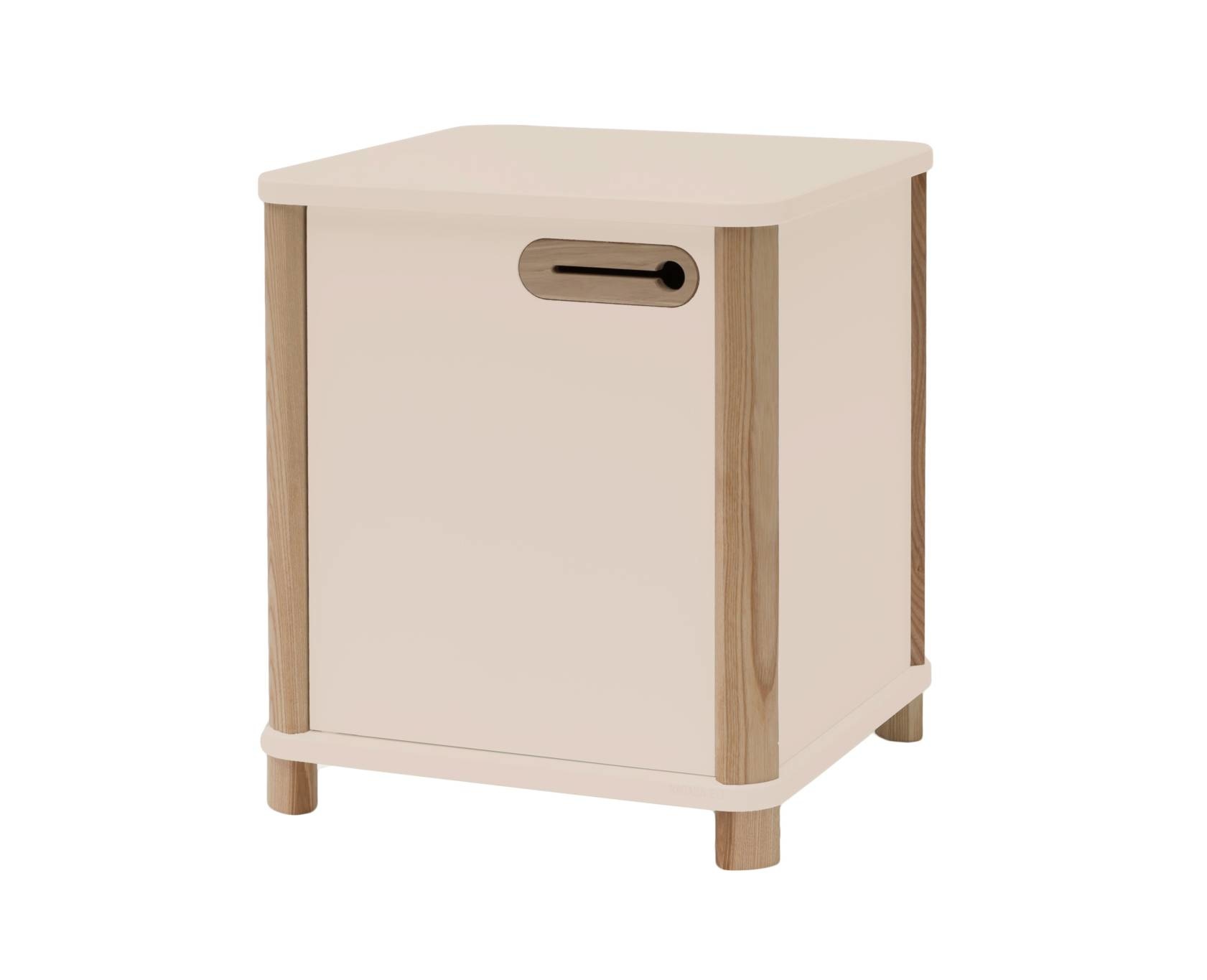 Bureaukast Ashme - Bruin Beige, 42x42x48 cm, MDF en Essenhout, FSC gecertificeerd