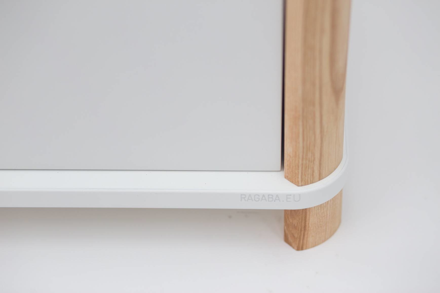 Bureaukast Ashme - Bruin Beige, 42x42x48 cm, MDF en Essenhout, FSC gecertificeerd