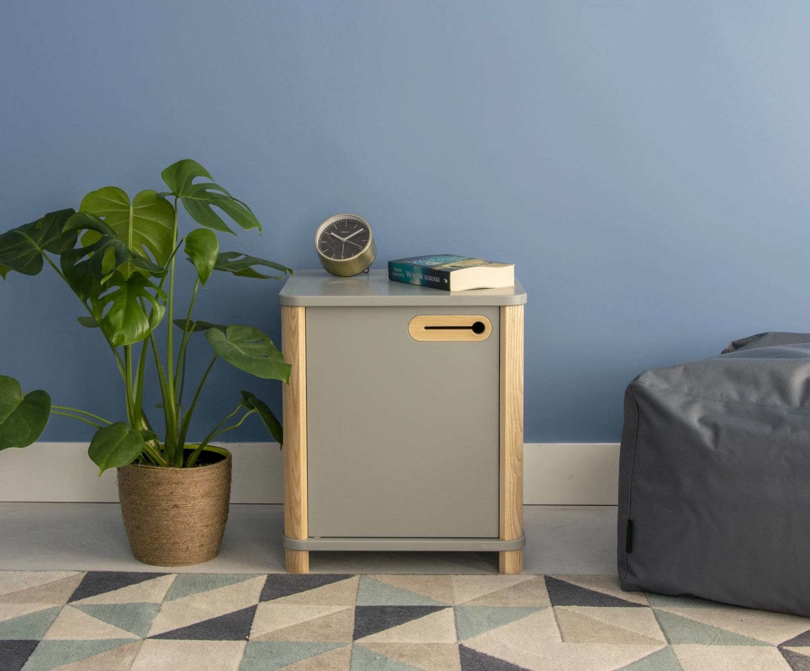 Bureaukast Ashme - Bruin Beige, 42x42x48 cm, MDF en Essenhout, FSC gecertificeerd
