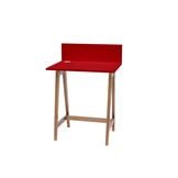 Bureau Luka - rood essenhout & MDF, eiken poten, FSC-gecertificeerd