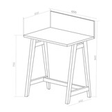 Bureau Luka - rood essenhout & MDF, eiken poten, FSC-gecertificeerd