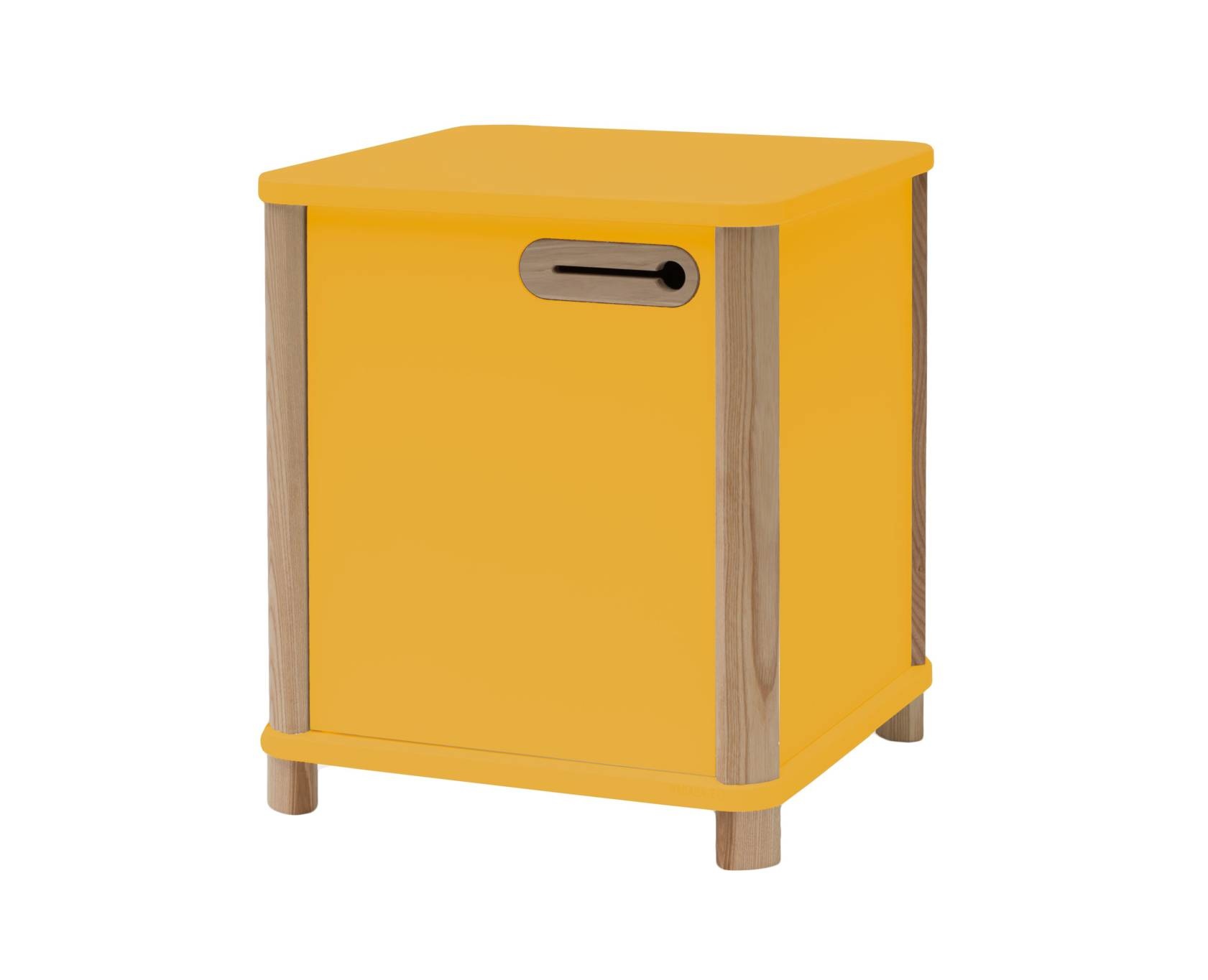 Bureaukast Ashme | Bezem geel | 42x42x48 cm | MDF & Essenhout