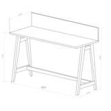 Bureau Luka | Essenhouten poten | Petrolblauwe kleur