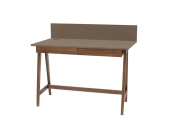 Bureau Luka | Beverbruin | Eiken poten | 110cm breed | 2 lades