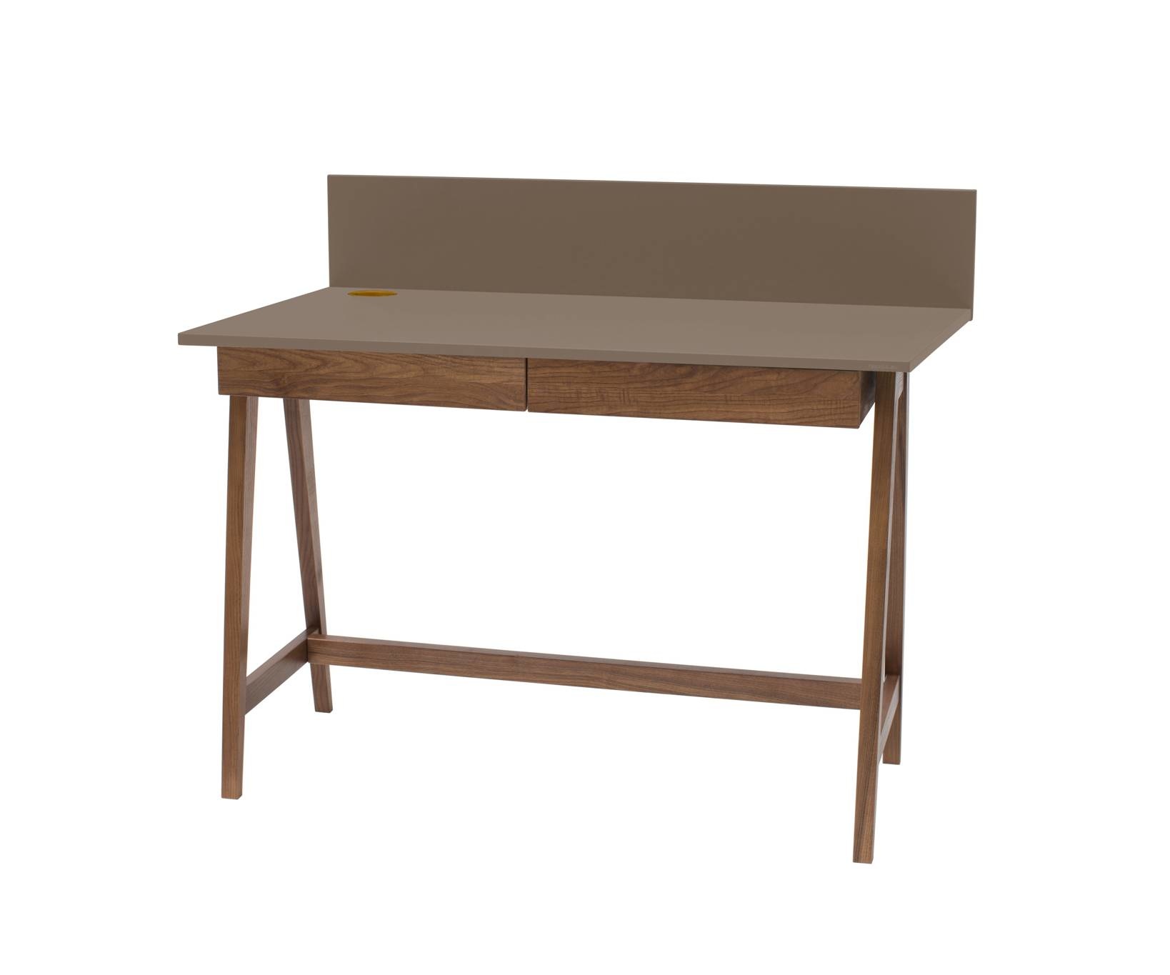 Bureau Luka | Beverbruin | Eiken poten | 110cm breed | 2 lades