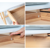 Bureau Luka in Donkergrijs met Essenhouten poten - 1 lade included