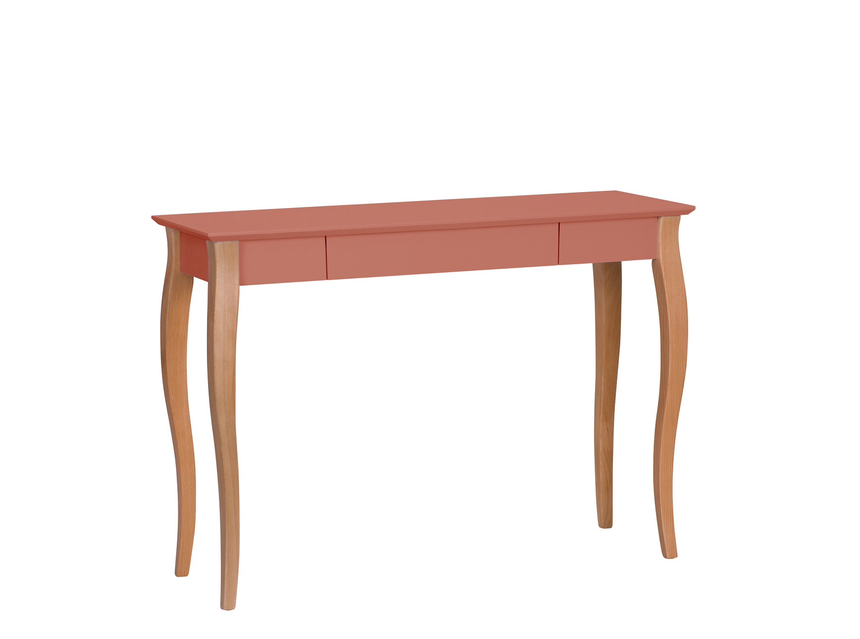Bureau Lillo, Antiek Roze met natuurlijk beukenhouten poten - 105x40x74 cm