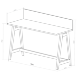 Bureau Luka | Wit | 110cm | Eiken poten
