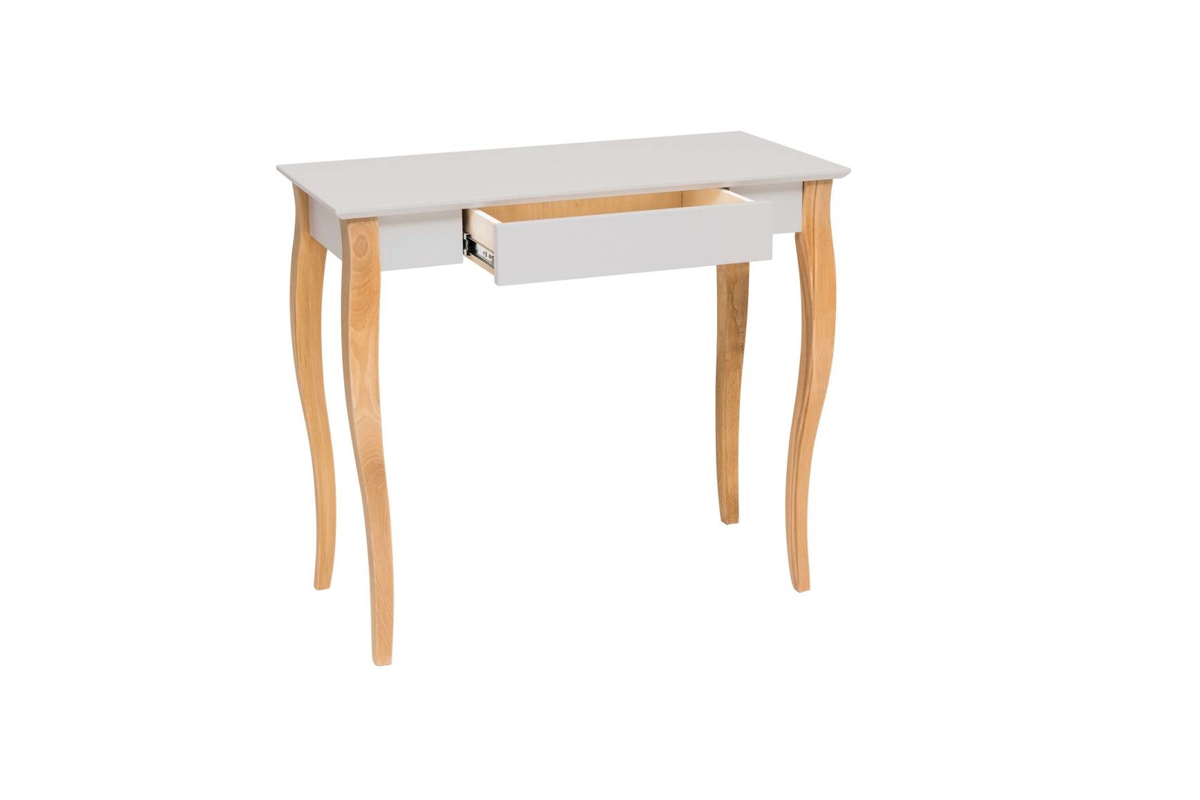 Bureau Lillo - Lichtgrijs met natuurlijke beukenhouten poten, 1 lade - FSC® gecertificeerd